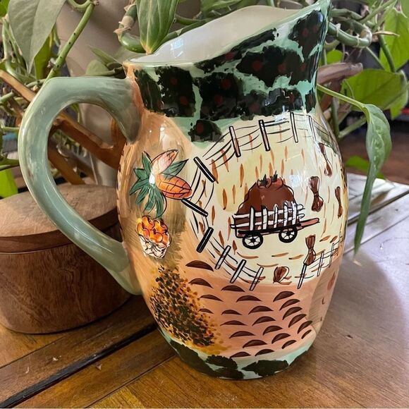 Vintage WCL Autumn Harvest Farm Pitcher - Picture 2 of 15